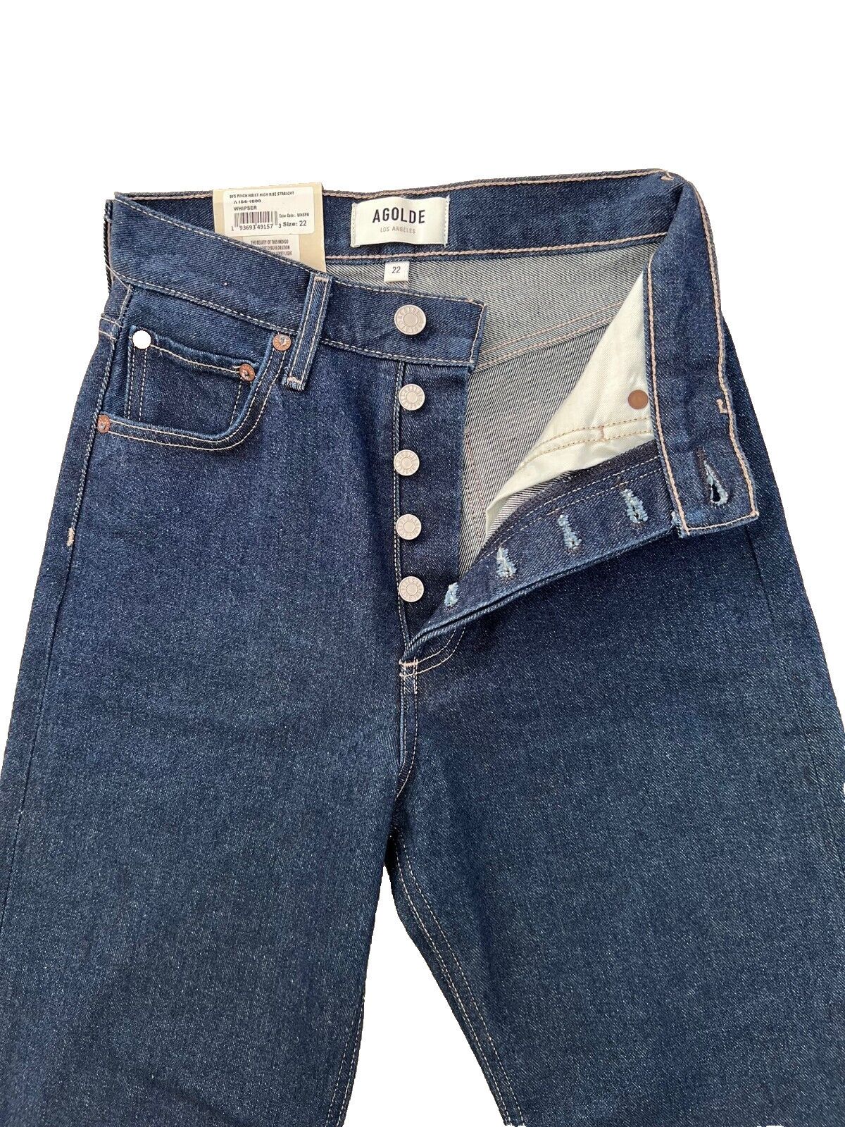 Agolde AGOLDE 90's Pinch Waist High-Rise Denim Jeans in Whisper 22 Size 22" - 4 Thumbnail