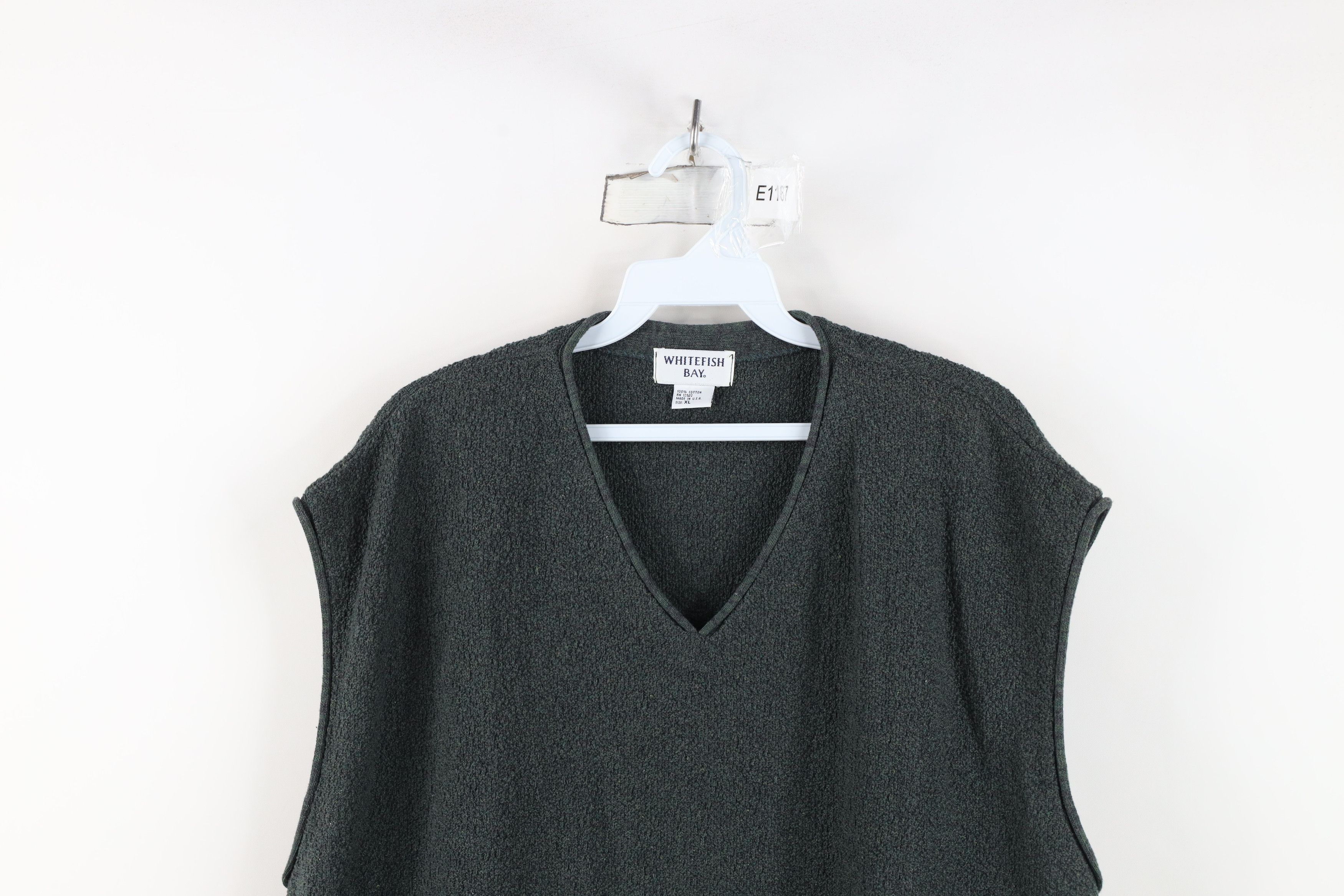 Vintage Vintage 90s Streetwear Blank Textured Knit Sweater Vest USA Size US XL / EU 56 / 4 - 2 Thumbnail