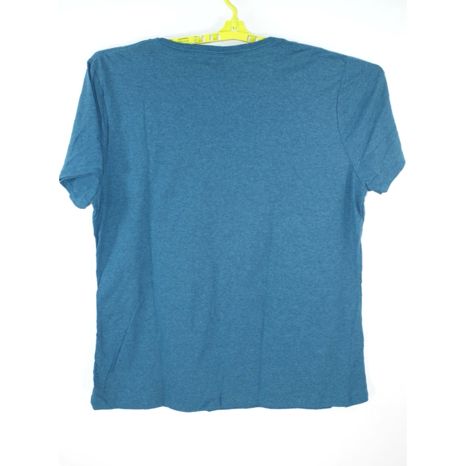 Jerzees JERZEES Women Solid Short Sleeves V Neck Casual Blue T Shirt 3XL Womens Size XXL / US 16-18 / IT 52-54 - 3 Thumbnail