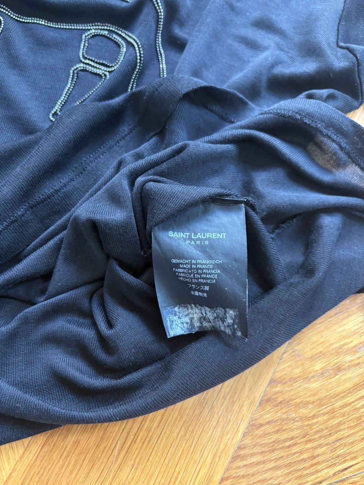 Saint Laurent Paris SS14 Crystal Silk Blood Luster T-Shirt Size US M / EU 48-50 / 2 - 6 Thumbnail