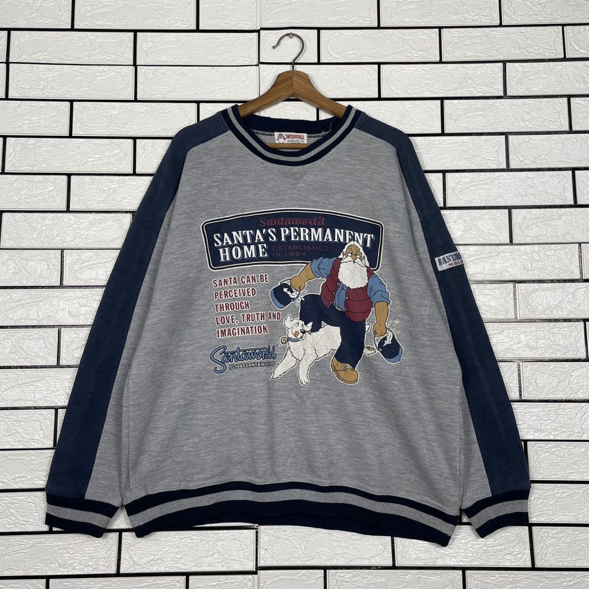 Japanese Brand Santa World Big Print Sweatshirt Size US L / EU 52-54 / 3 - 1 Thumbnail