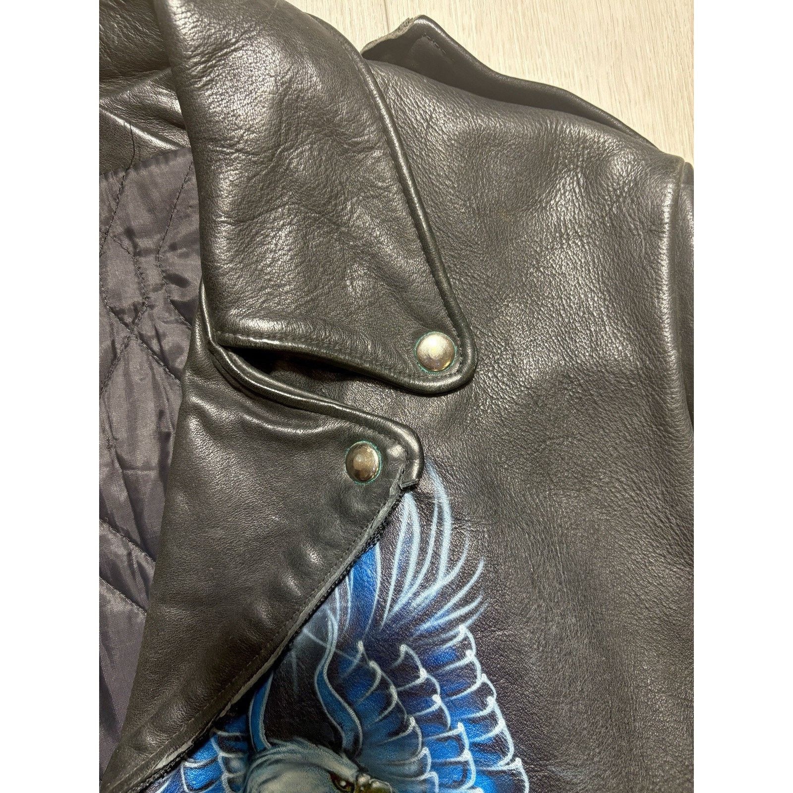 Leather VTG Leather Biker Jacket Airbrushed Harley Davidson Art L Size US L / EU 52-54 / 3 - 10 Thumbnail