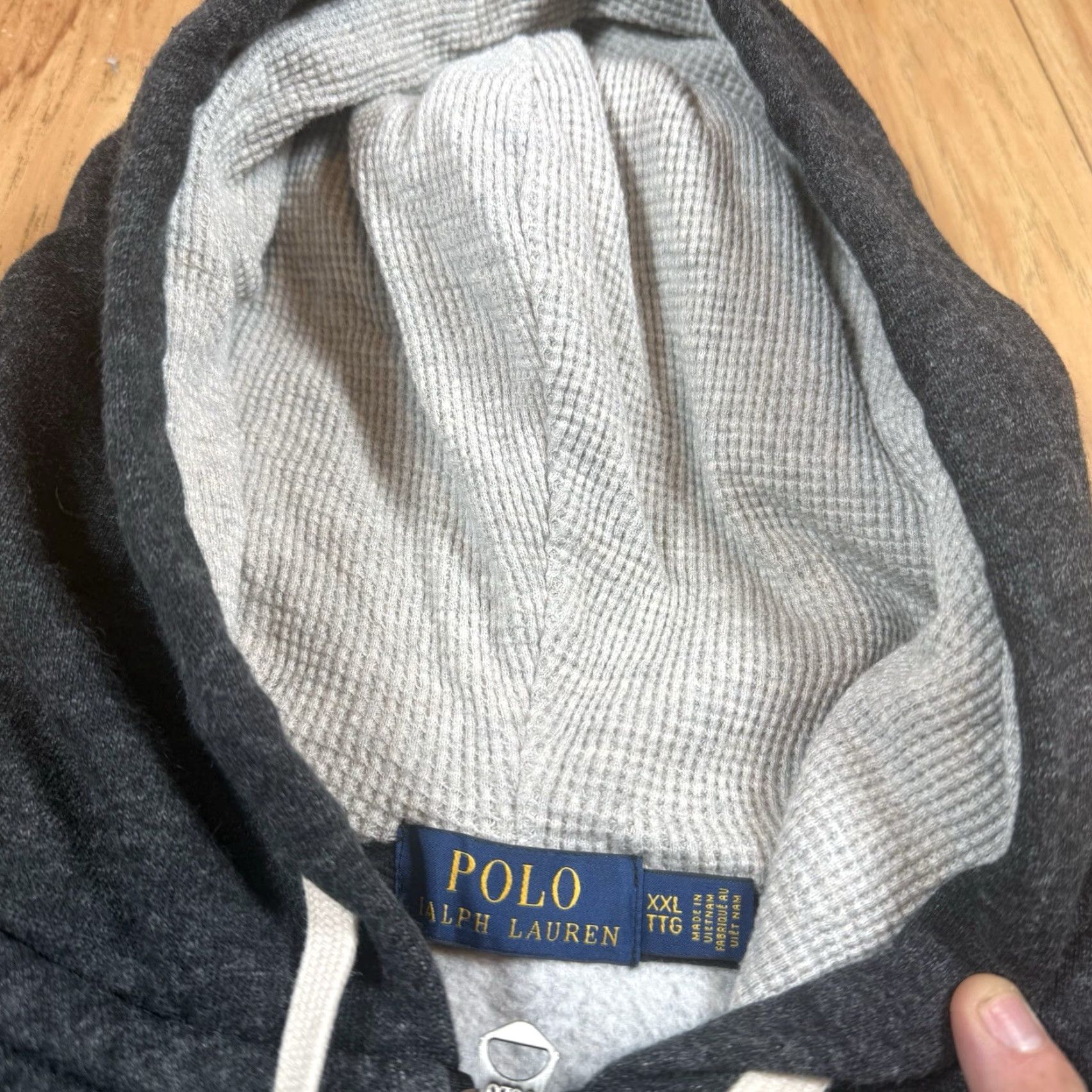 Polo Ralph Lauren Polo Ralph Lauren Hoodie Sweatshirt Full Zip Hooded Mens XXL Gray Waffle Sweatshirt Full Zip Hoodie 2XL Mens Size US XXL / EU 58 / 5 - 5 Thumbnail