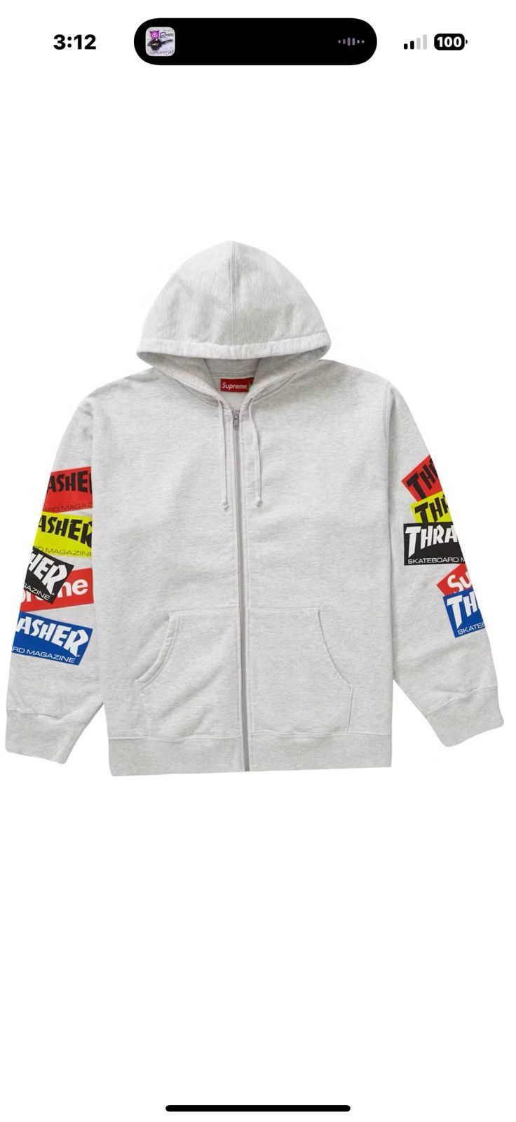 Supreme × Thrasher Supreme thrasher multi logo zip up hooded sweatshirt Size US L / EU 52-54 / 3 - 9 Thumbnail