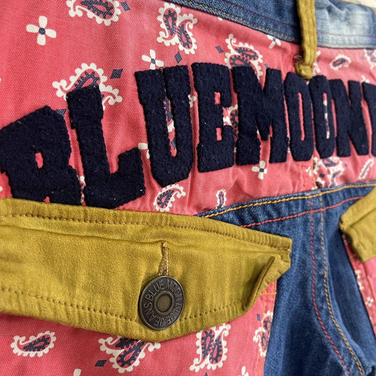 If Six Was Nine × Japan Blue × Japanese Brand Vintage 90s Blue Moon Blue Kapital Patches Jeans Size US 29 - 15 Thumbnail