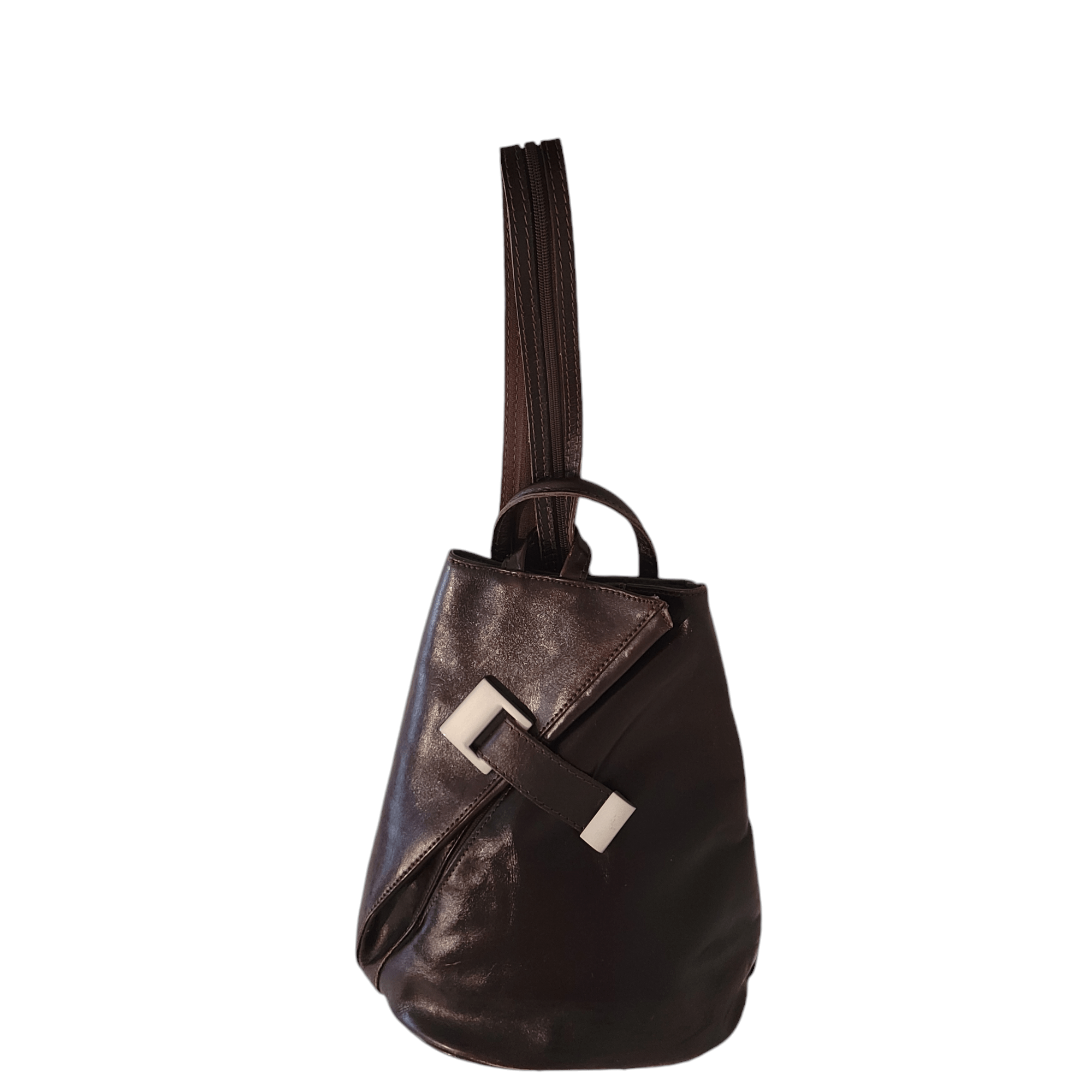 NBDN Nobrandedon Vintage Brown Leather Backpack Medium Shoulder Bag Size ONE SIZE - 15 Thumbnail