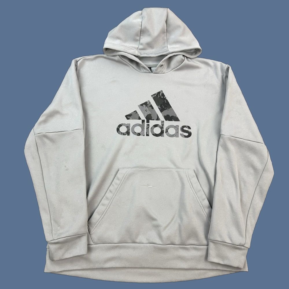 Adidas Adidas Hoodie Mens Large Gray Aeroready Big Logo Graphic Pullover Active Size US L / EU 52-54 / 3 - 1 Thumbnail