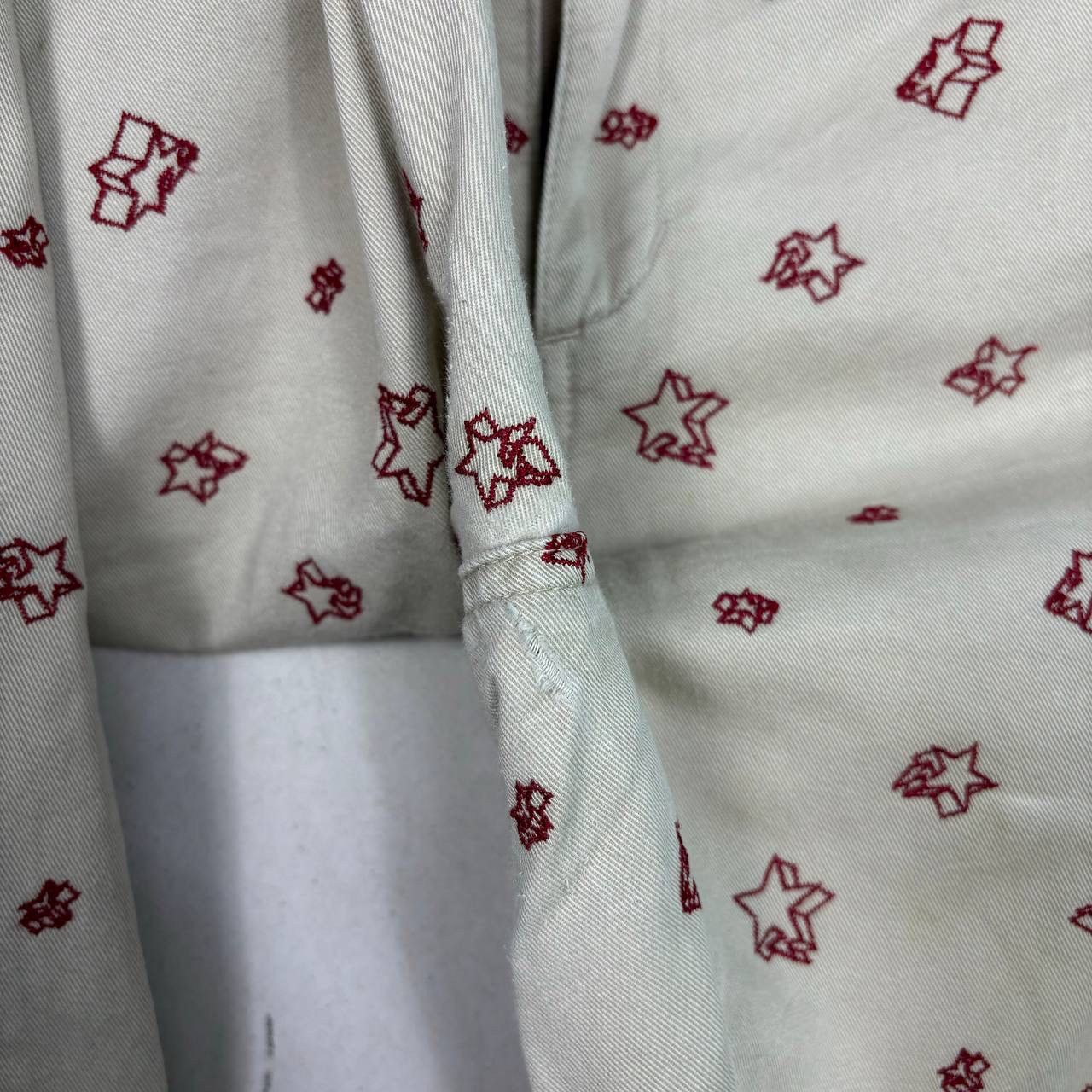 Bape Vintage BAPE Star Print Chinos Beige Red Bape Sta Pants XS Size 31" - 9 Thumbnail