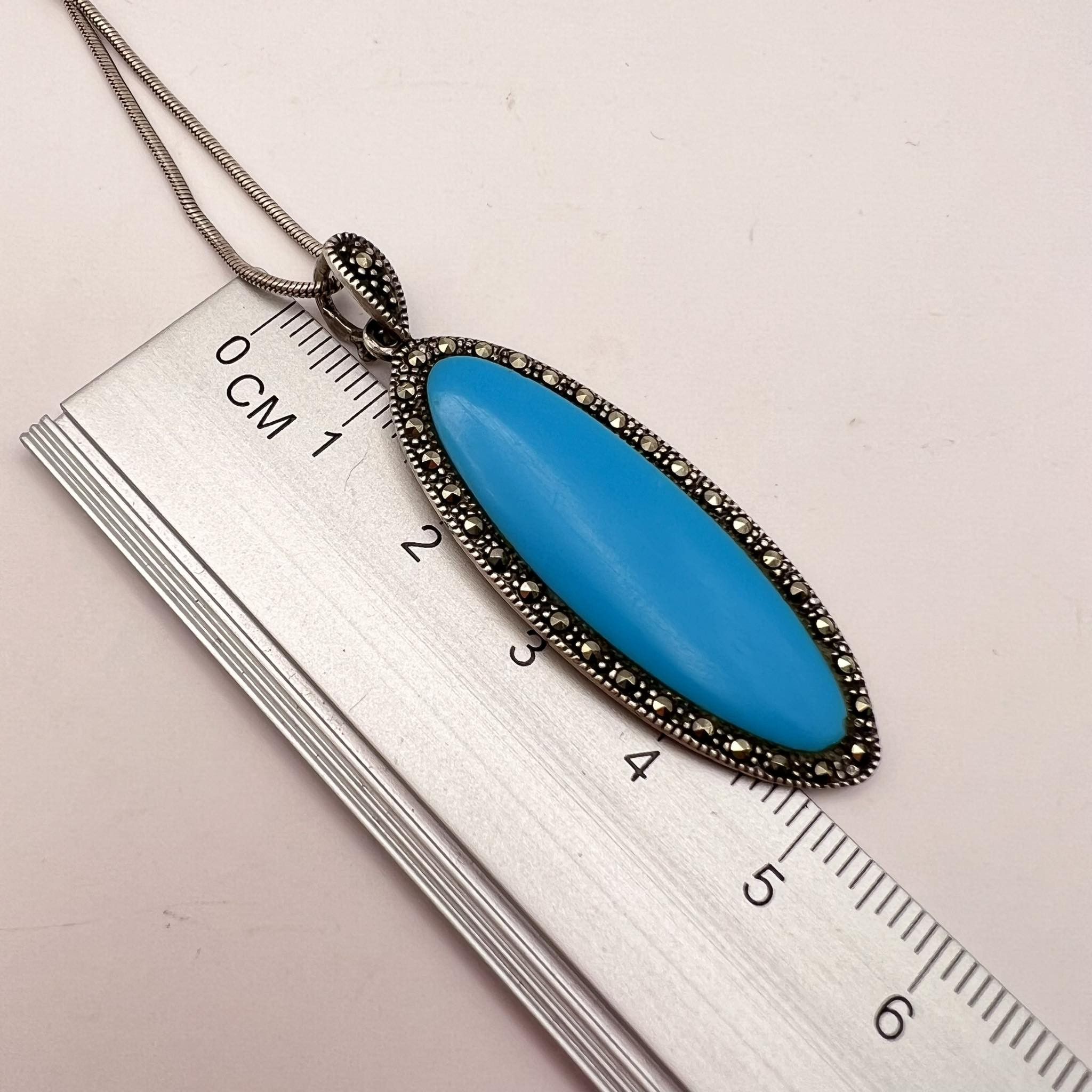Jewelry Vintage Sterling Silver 925 Necklace Pendant Turquoise 9.7g Size ONE SIZE - 2 Thumbnail