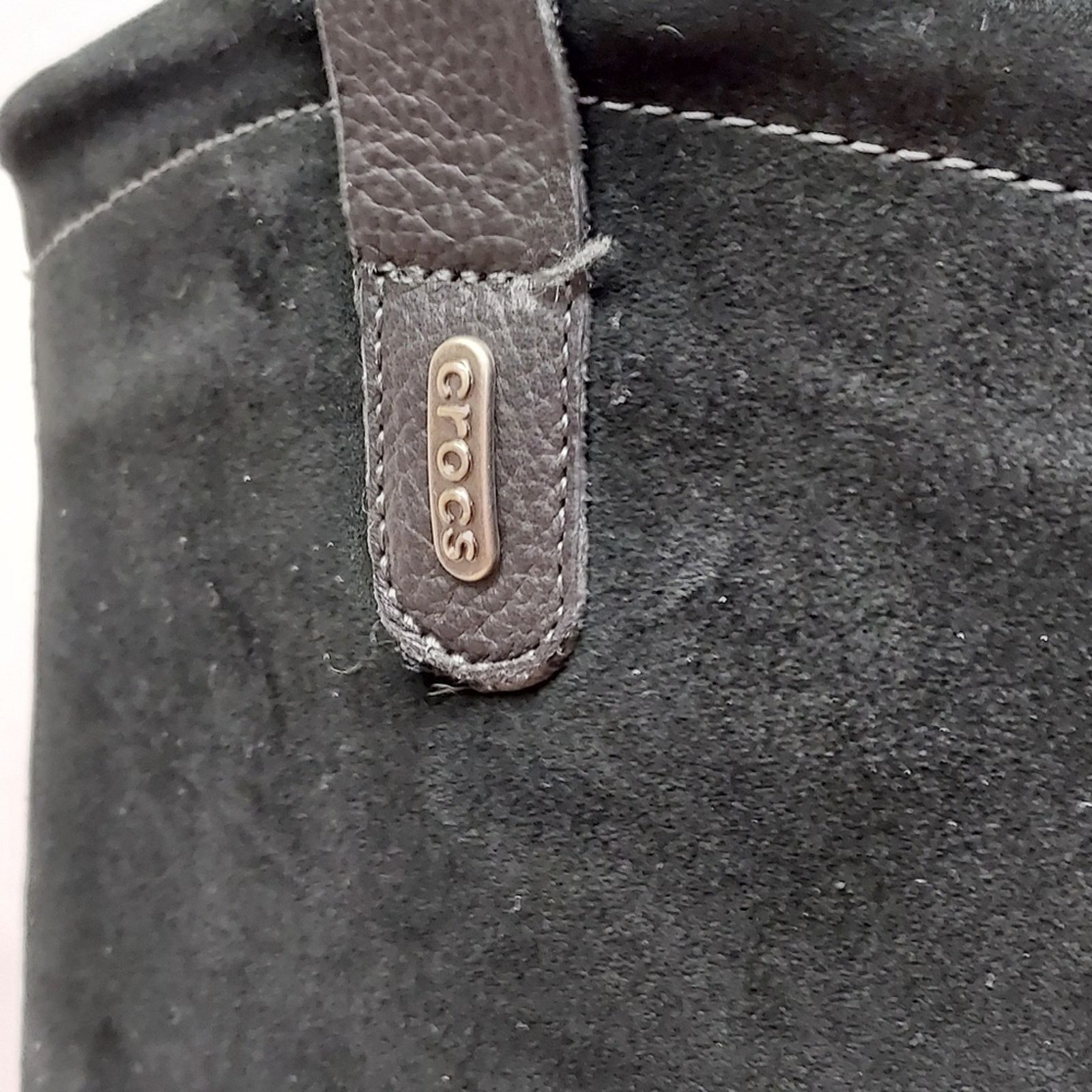 Crocs CROCS Womens | Black | Equestrian Suede Tall Boots Size 6 Size US 6 / IT 36 - 6 Thumbnail