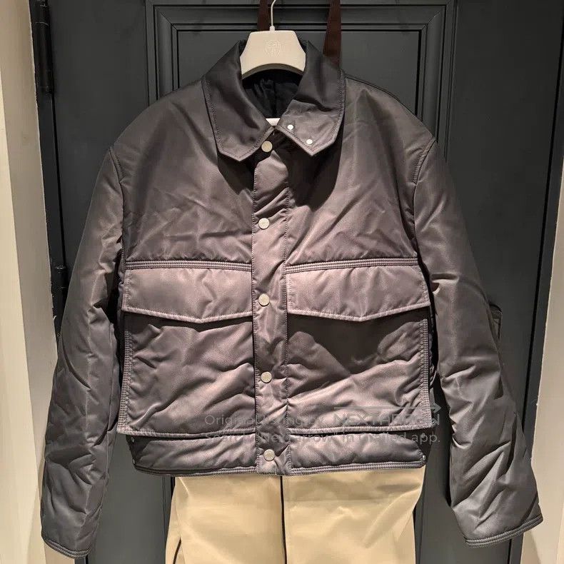 Hermes Hermes Charcoal grey cotton coat Size US L / EU 52-54 / 3 - 1 Thumbnail