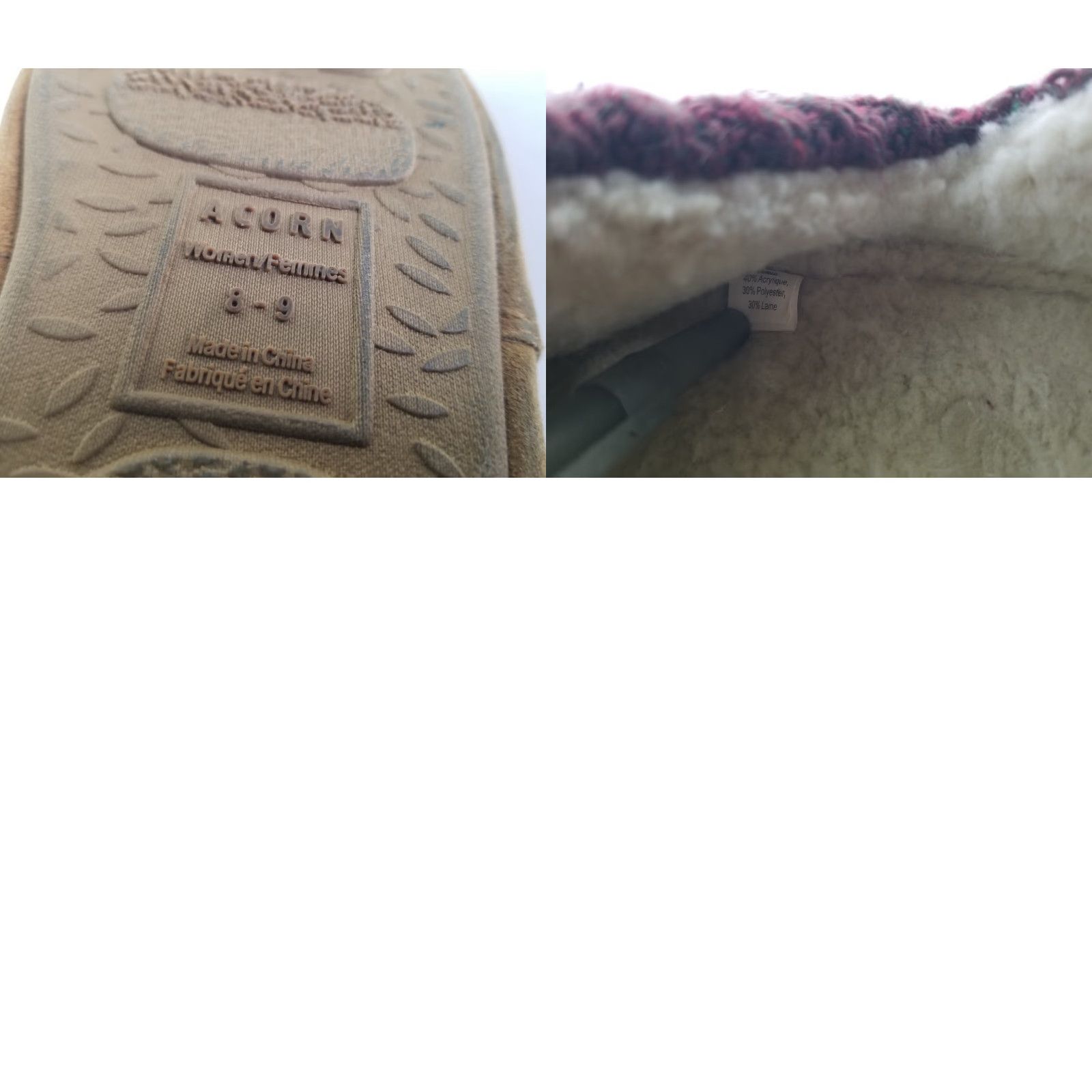 Vintage Acorn Camden Slippers Women 8-9 M Burgundy Purple Knit Faux Fur Slipper Slip-On Casual Womens Shoes Size ONE SIZE - 9 Thumbnail