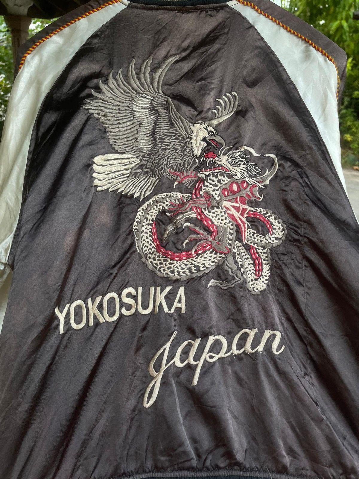 Japanese Brand Sukajan Yokosuka Japan Dragon Eagle Satin Jacket Size US L / EU 52-54 / 3 - 9 Thumbnail