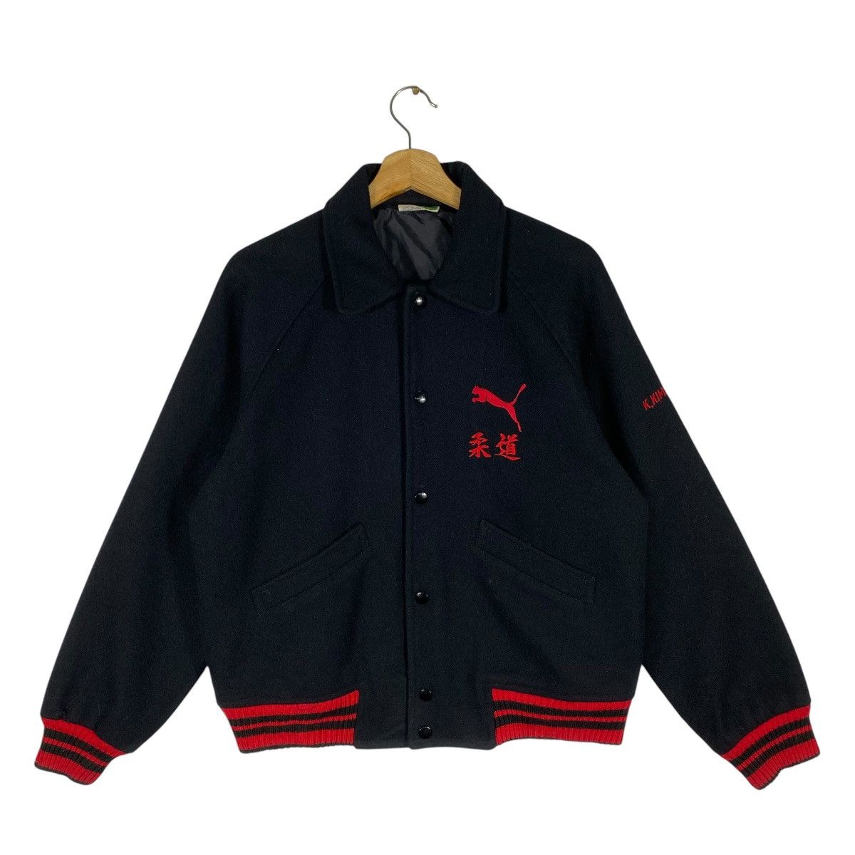 Puma Vintage 90s Puma Varsity Button Jacket L Size Size US L / EU 52-54 / 3 - 1 Thumbnail