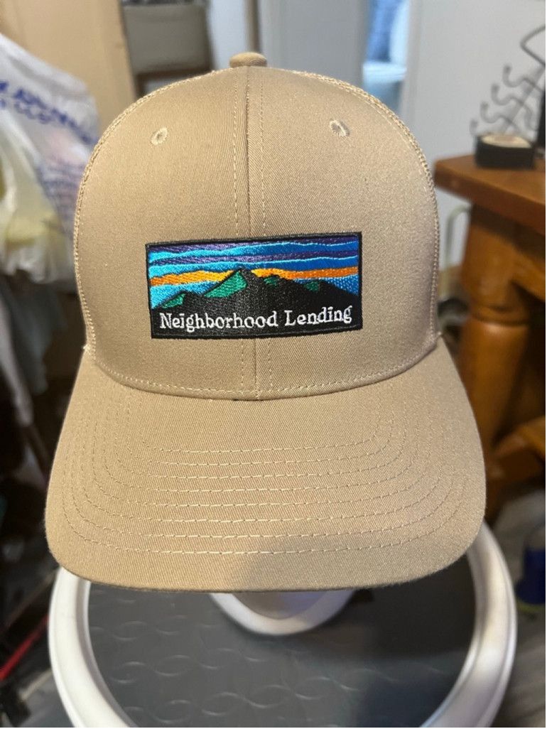 The Unbranded Brand Men's Beige Trucker Hat Blue Neighborhood Lending Size ONE SIZE - 1 Thumbnail