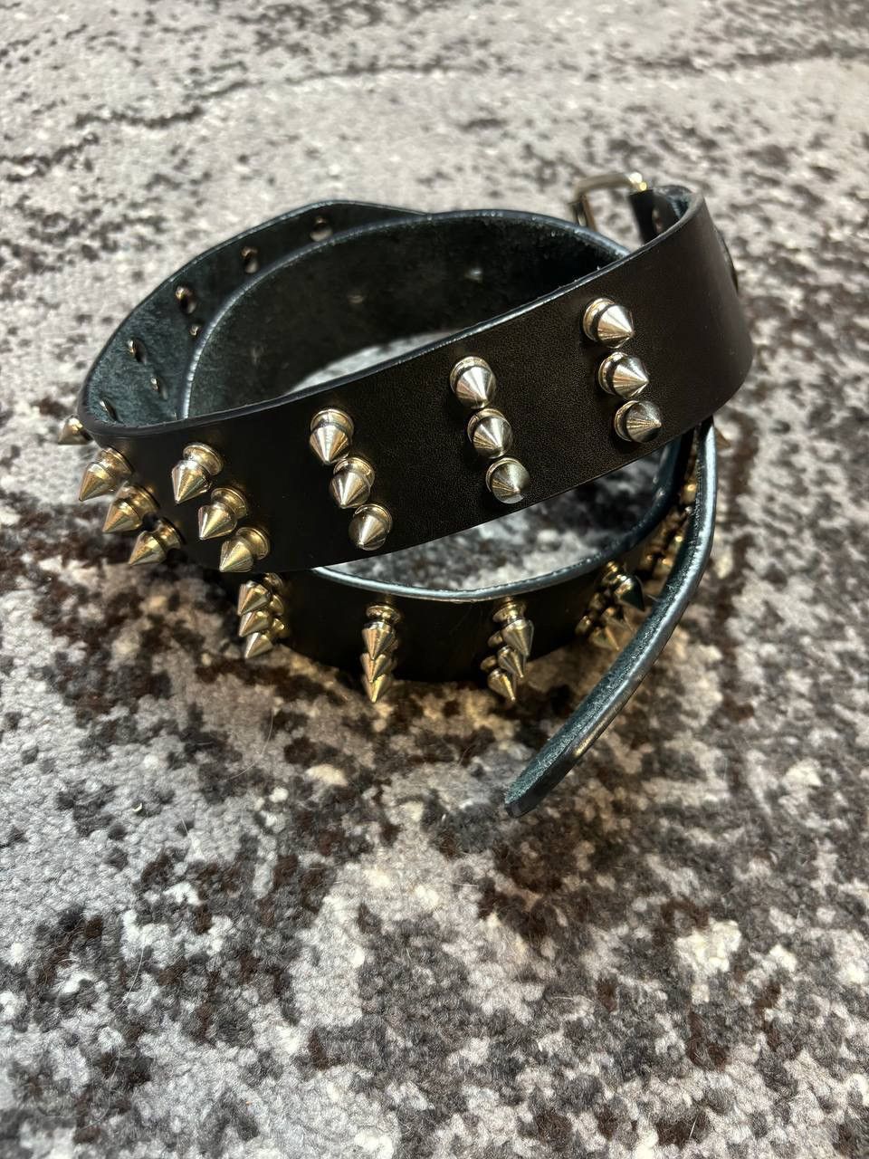 Japanese Brand × Vintage Vintage Y2K Punks Thorn Black Leather Belt Opium Size ONE SIZE - 2 Thumbnail