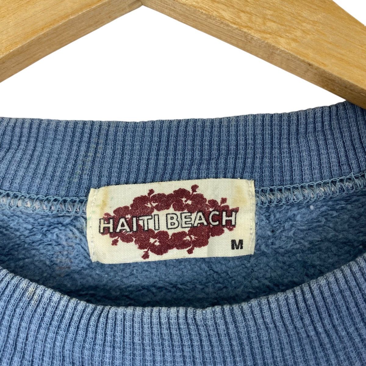 Vintage HAITI BEACH Hawaii Style Design Print Blue Sweatshirt Size US M / EU 48-50 / 2 - 6 Thumbnail