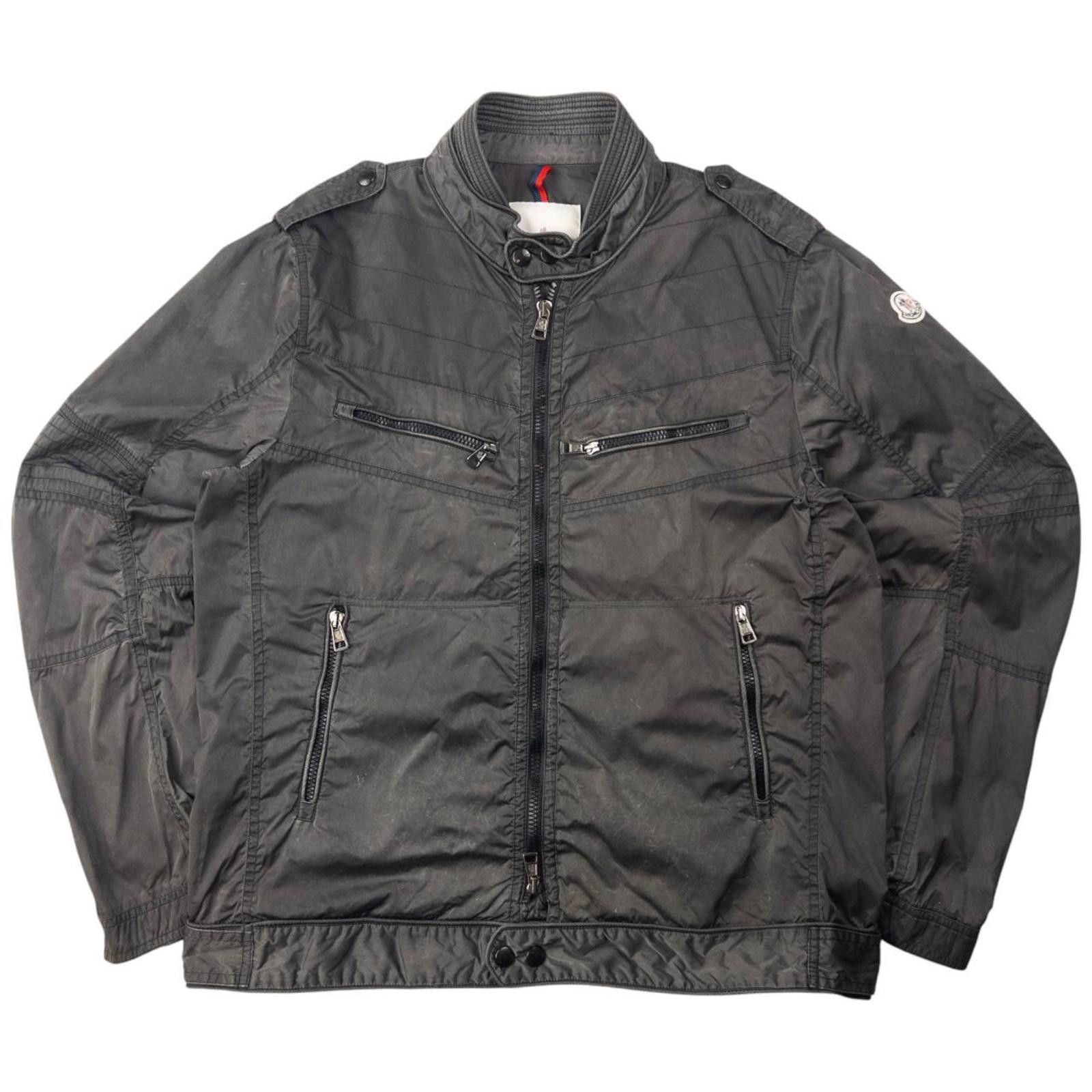 Moncler Vintage Moncler Zip Up Biker Jacket Size M Size US M / EU 48-50 / 2 - 1 Thumbnail