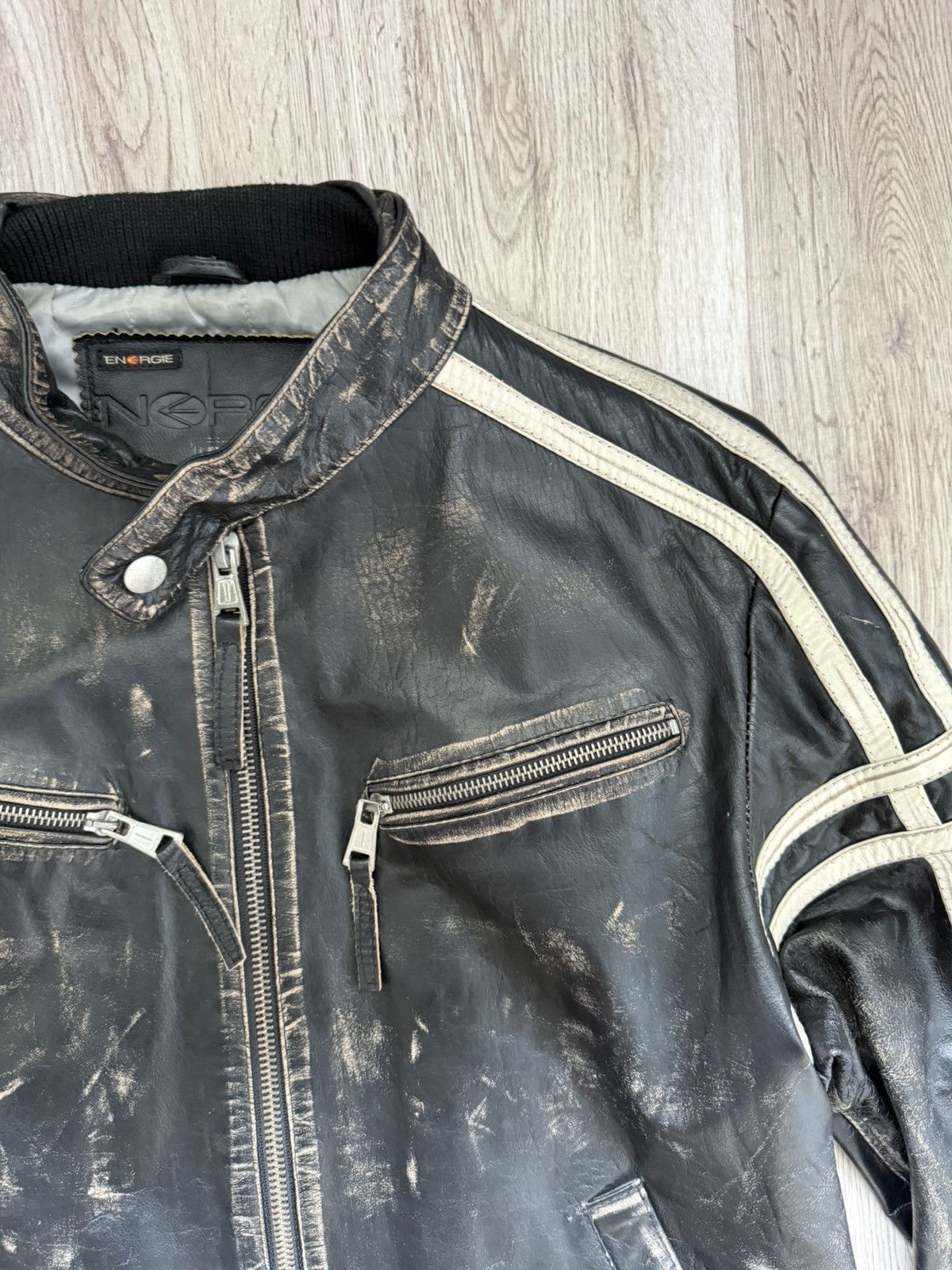 Energie Energie Distressed Leather Biker Jacket Y2K Moto Archive Size US L / EU 52-54 / 3 - 7 Thumbnail