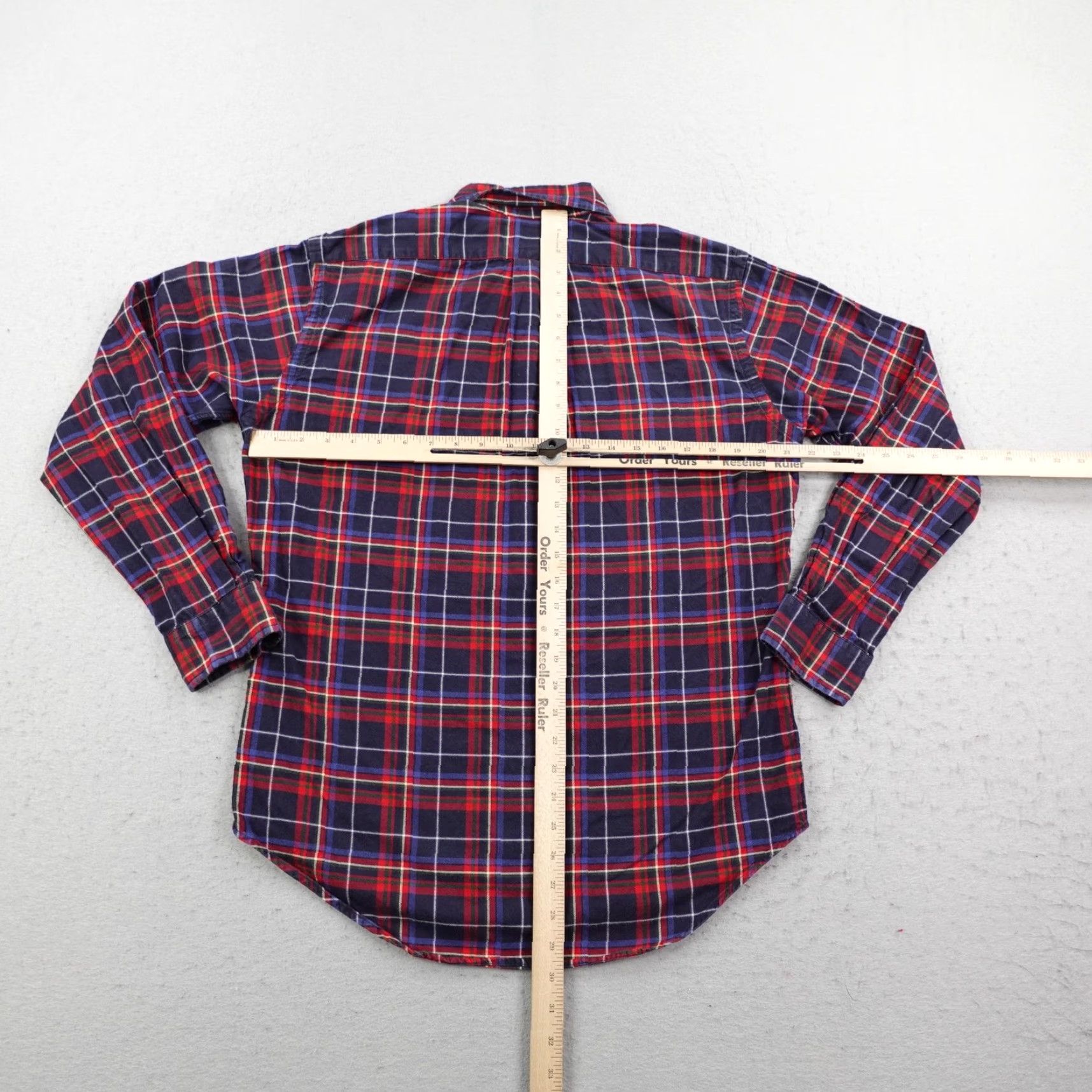 Ralph Lauren VINTAGE Ralph Lauren Shirt Mens Medium Blue Red Plaid Twill Button Classic Fit Size US M / EU 48-50 / 2 - 4 Thumbnail