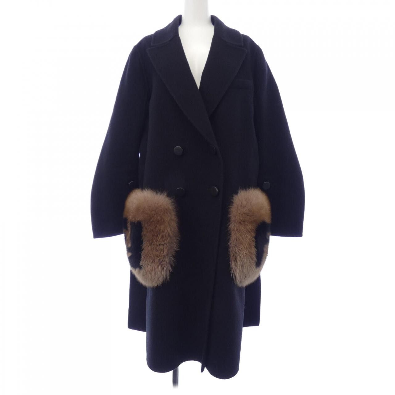 Fendi Fendi Fendi FF8521 A5G0 Wool Coat Others Outerwear FF8521A5G0 DUTY FREE for USA Size ONE SIZE - 1 Thumbnail