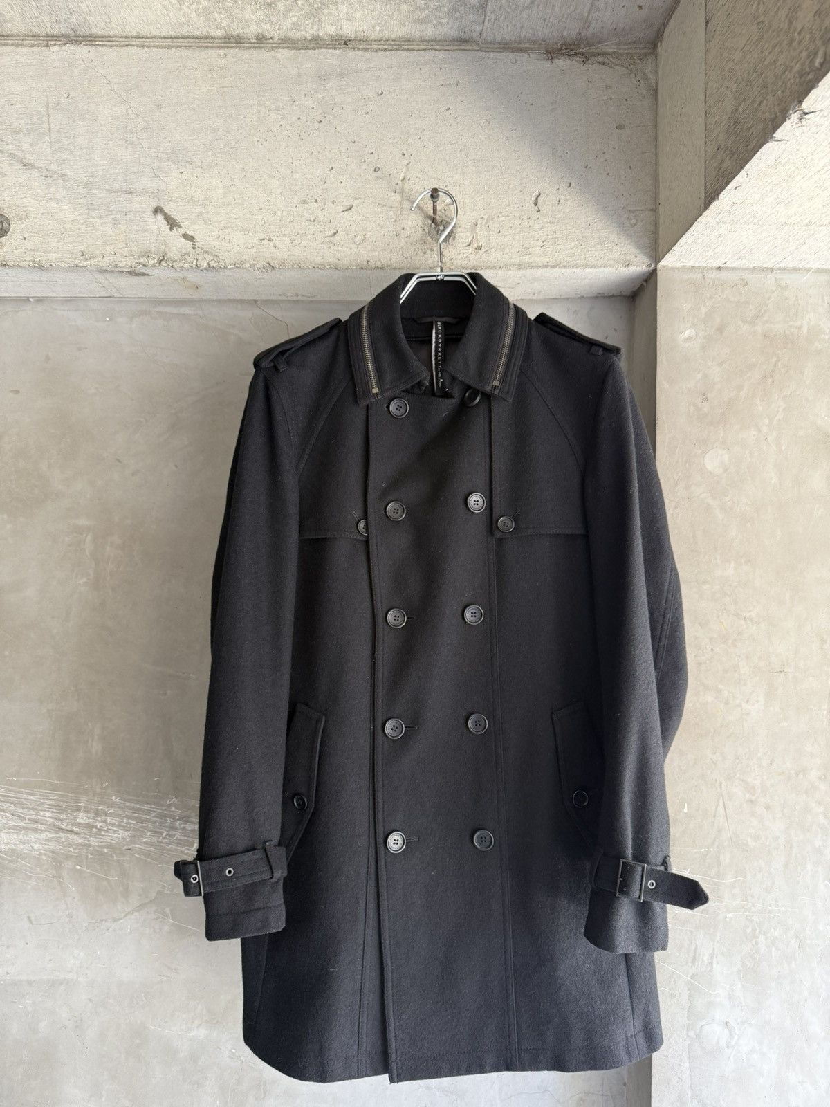 Neil Barrett BLACKBARRETT by Neil Barrett Archive Black Wool Trench Coat Size US S / EU 44-46 / 1 - 2 Thumbnail