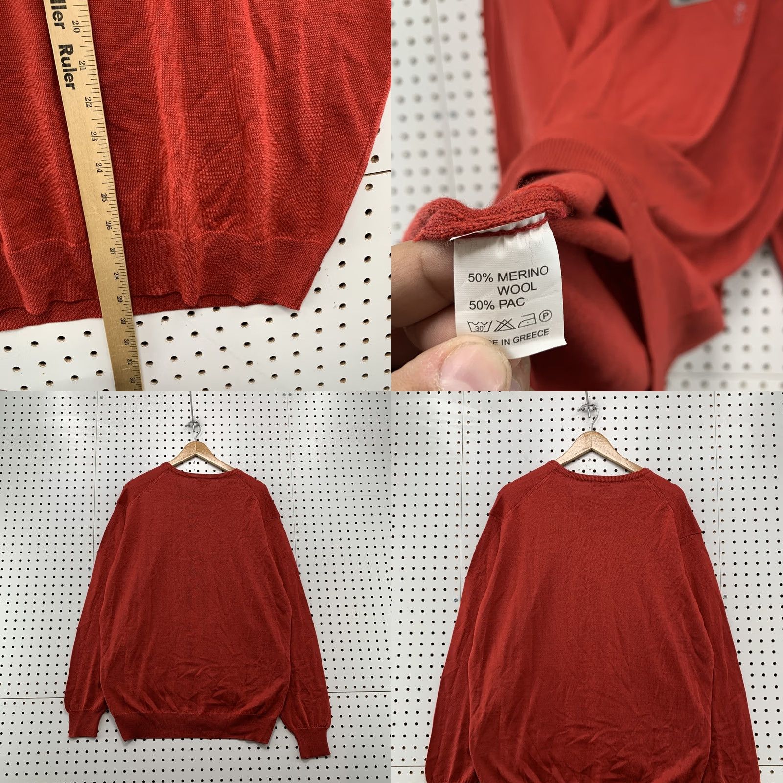 Lorenzo Uomo Renzo Uomo Merino Wool Sweater Mens 3XL Orange Pullover Long Sleeve NWT Vintage Size US XXL / EU 58 / 5 - 8 Thumbnail