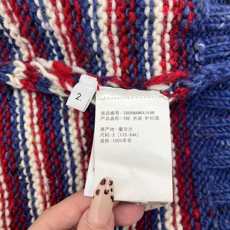Thom Browne Thom Browne Size 2Blue Red Stripe Classic Logo Wool Long Sl Size US M / EU 48-50 / 2 - 7 Thumbnail