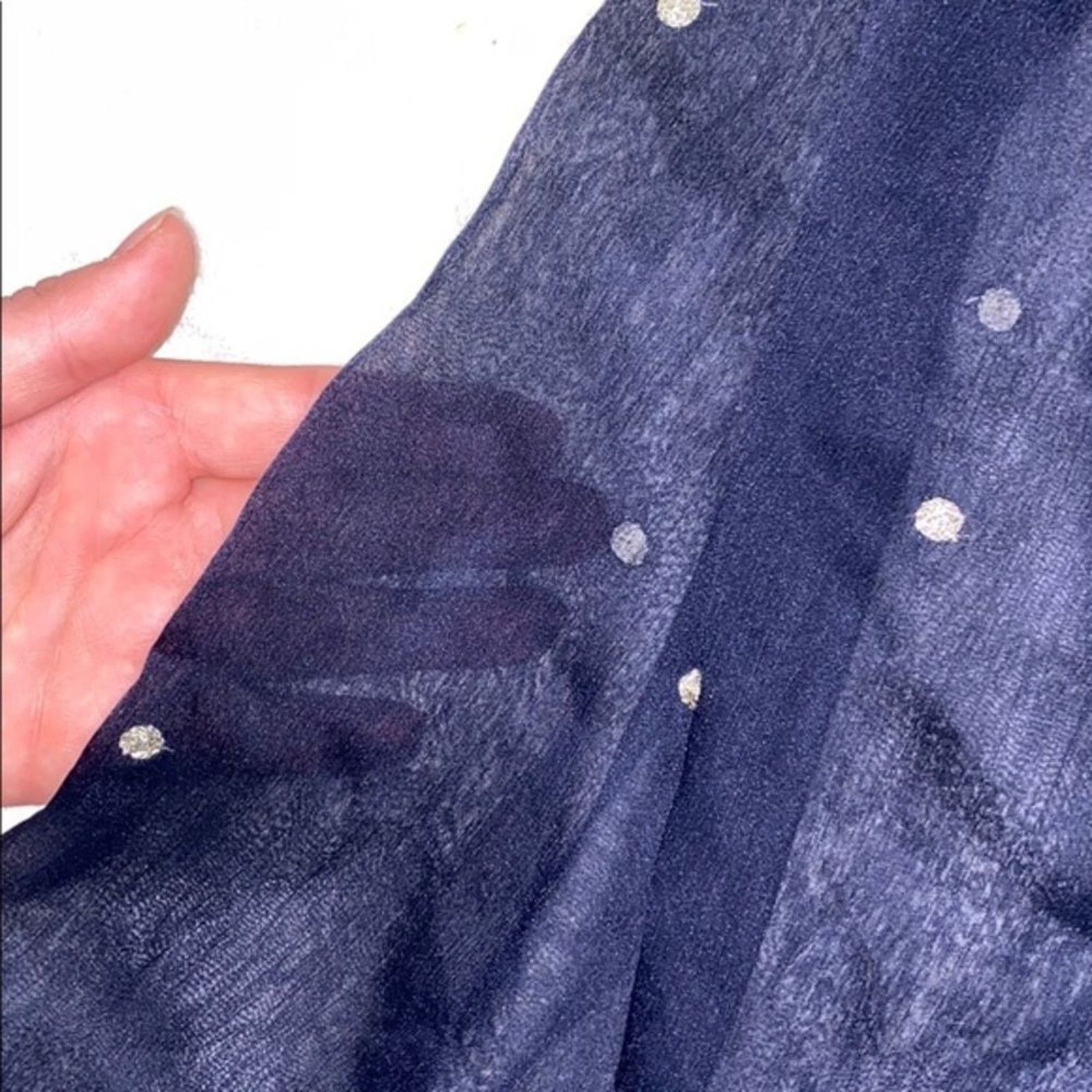 Other Aqua Navy Blue Embroidered Cold Shoulder Mini Dress | Sz S Size S / US 4 / IT 40 - 4 Thumbnail