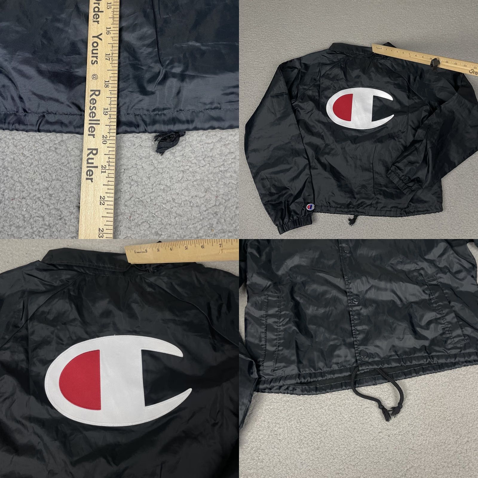 Champion Champion Jacket Women's M Black Crop Windbreaker Polyester Logo Zip Casual Outdoors Mens? Wait. Size M / US 6-8 / IT 42-44 - 8 Thumbnail
