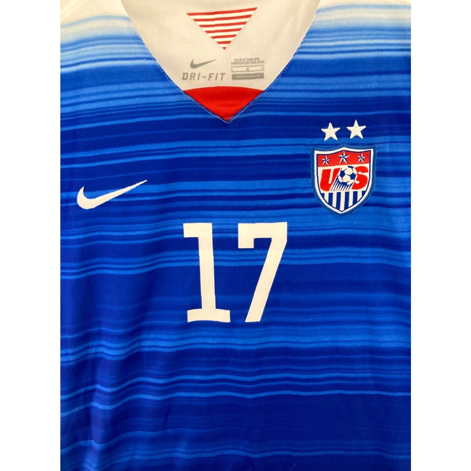 Nike Nike Dri-Fit Nike Dri-Fit Athletic Jersey Mens Large 17 Heather Blue Breathable Moisture Lightweight Logo Soccer Size US L / EU 52-54 / 3 - 6 Thumbnail
