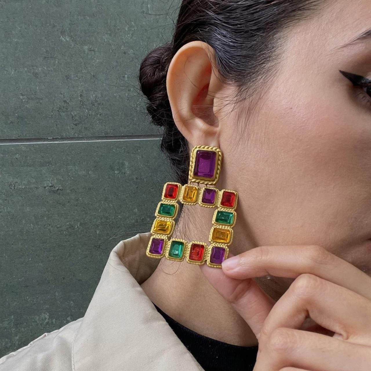 Vintage Vintage Deco Earrings Size ONE SIZE - 3 Thumbnail