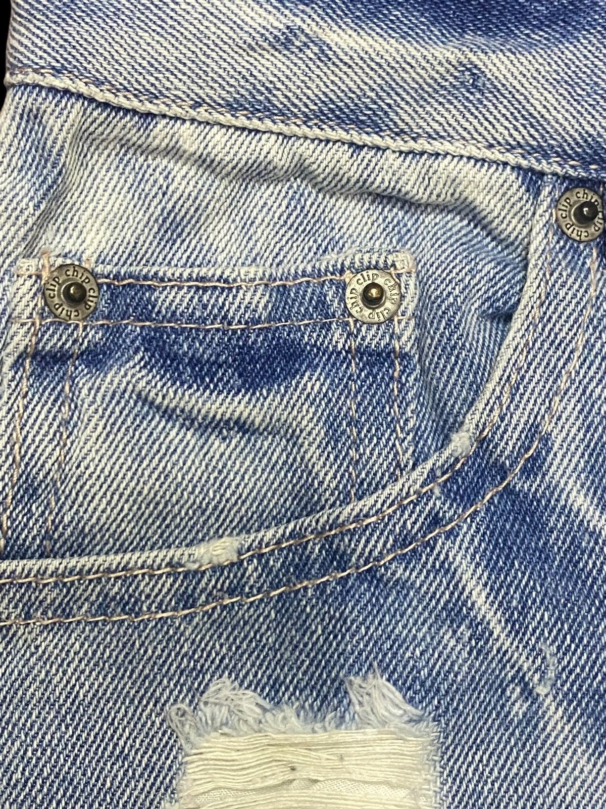 Japanese Brand Vintage Japanese Chipclip Faded Wash Distressed Style Jeans Size US 28 / EU 44 - 10 Thumbnail