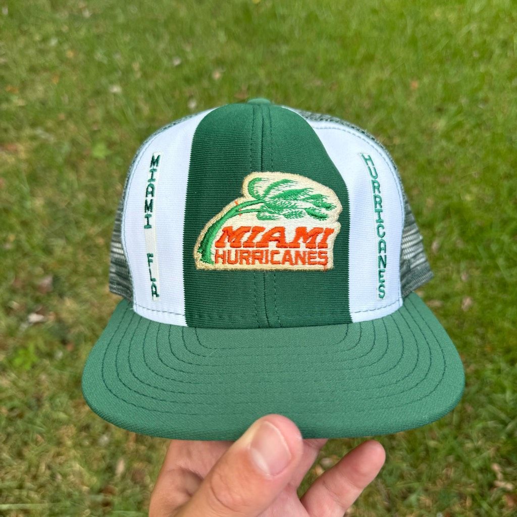 Starter Vintage Miami Hurricanes AJD Lucky Stripes Mesh Trucker Snap Size ONE SIZE - 1 Thumbnail