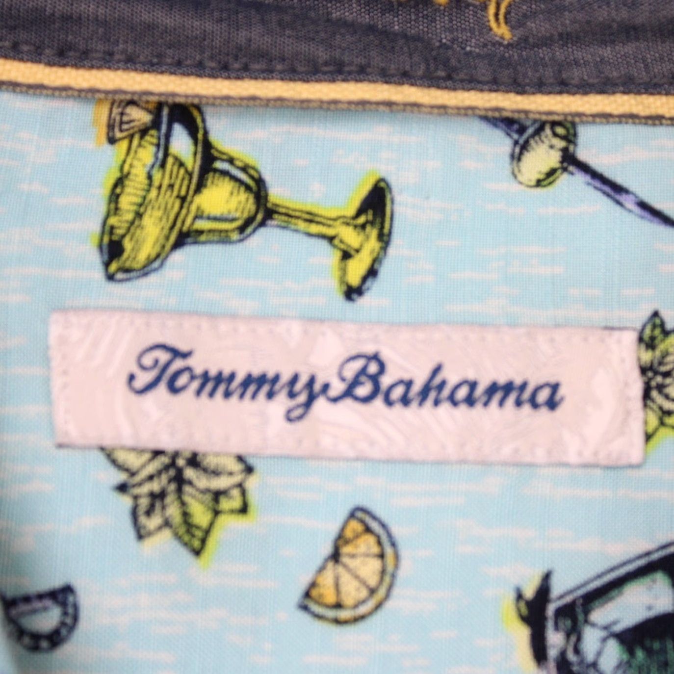 Tommy Bahama Tommy Bahama Shirt Mens Large Blue Cocktails All Over Print Surf Villa S/S Size US L / EU 52-54 / 3 - 6 Thumbnail