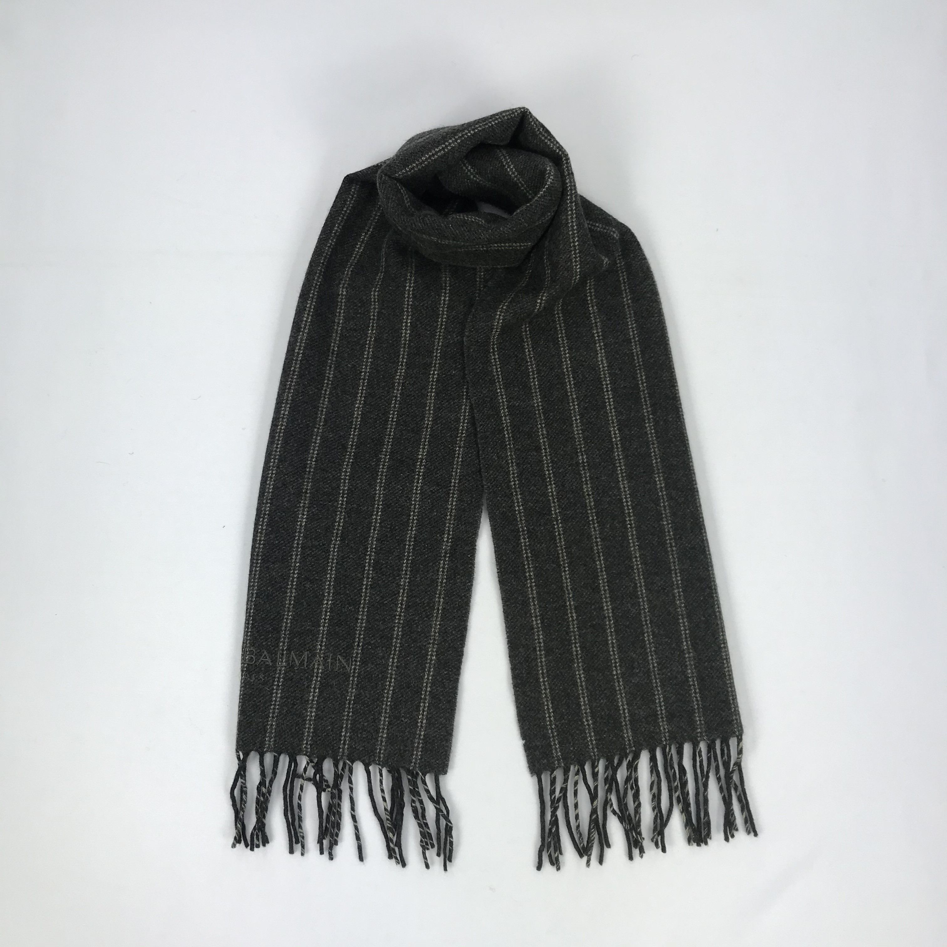 Japanese Brand Vintage Pierre Balmain Scarf Wool Fringe Winter Scarves . Size ONE SIZE - 1 Thumbnail