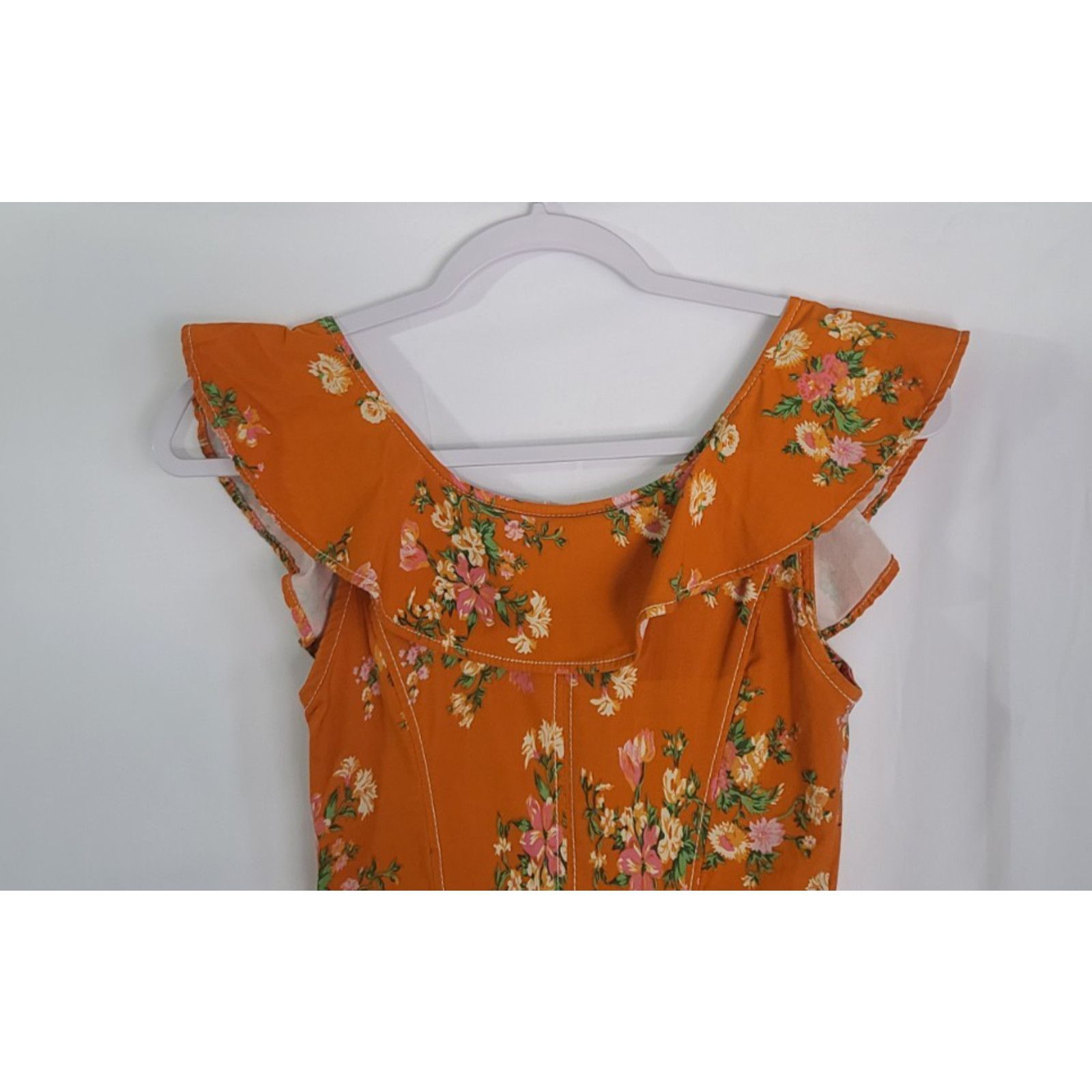 Anthropologie Anthropologie Buttondown Magic Fabric Midi Orange Dress XXSP Size XXS / US 00 / IT 34 - 7 Thumbnail