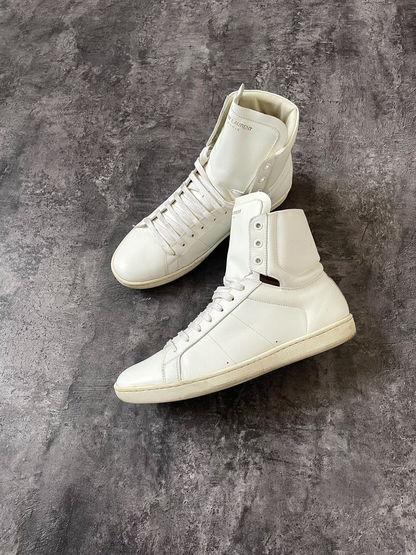 Saint Laurent Paris Saint Laurent High Top White Sneakers SL01. Size US 7 / EU 40 - 2 Thumbnail