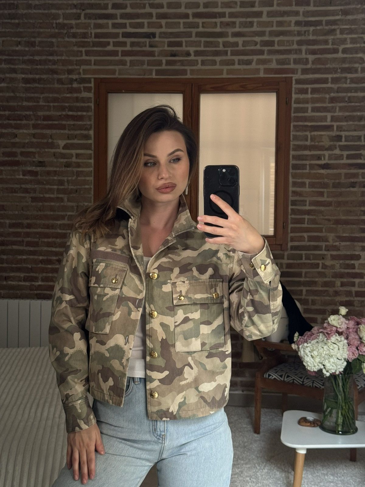 Celine Celine Army Style Jacket Gold Buttons Size S / US 4 / IT 40 - 1 Thumbnail