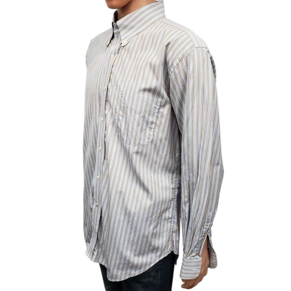 J.McLaughlin J. McLaughlin Shirt Striped Flip Cuff Contrast Collar Button Size US XL / EU 56 / 4 - 5 Thumbnail