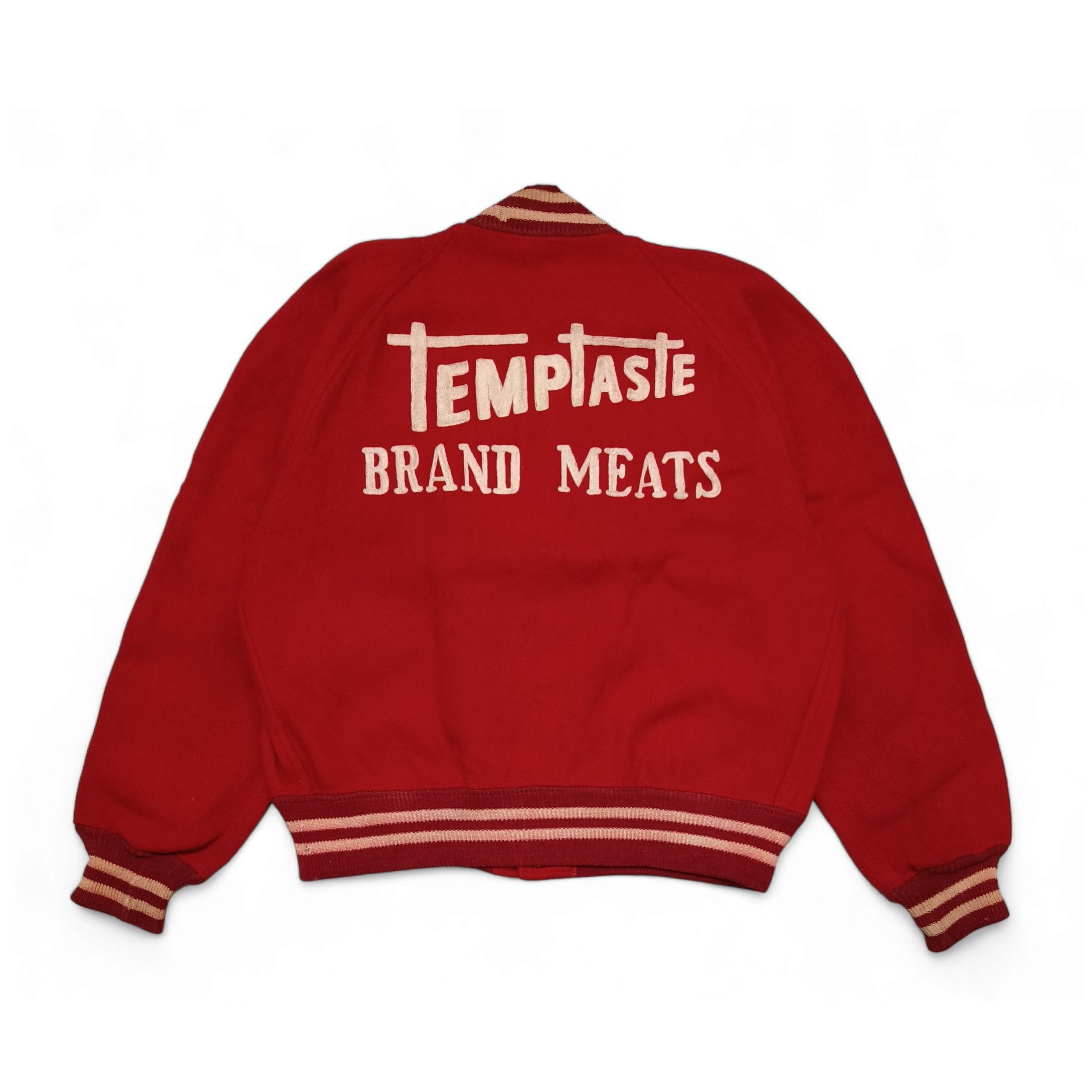 Vintage Vintage 40s Butwin Temptaste Brand Meats Letterman Jacket Size US M / EU 48-50 / 2 - 1 Thumbnail