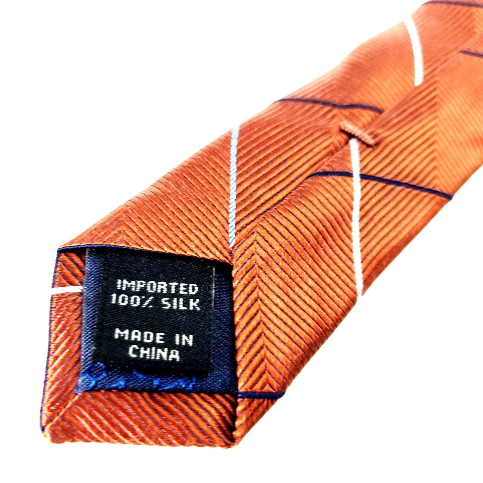 Jos. A. Bank Jos A Bank Silk Tie Woven Orange Plaid Skinny Size ONE SIZE - 5 Thumbnail