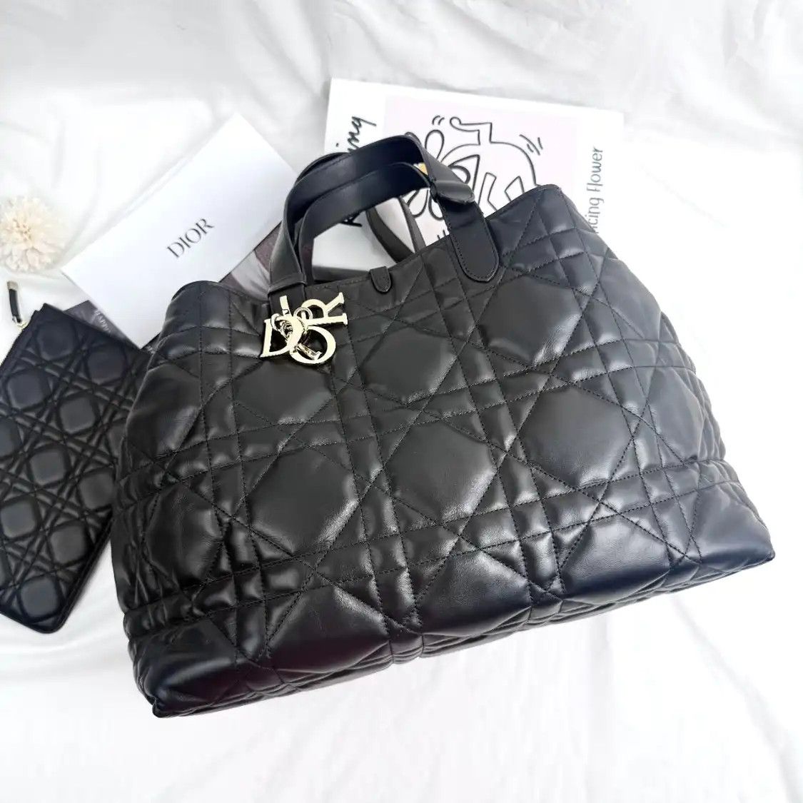 Dior DIOR Toujours Large khaki cowhide leather rattan plaid quilted shoulder bag sub- Size ONE SIZE - 1 Thumbnail