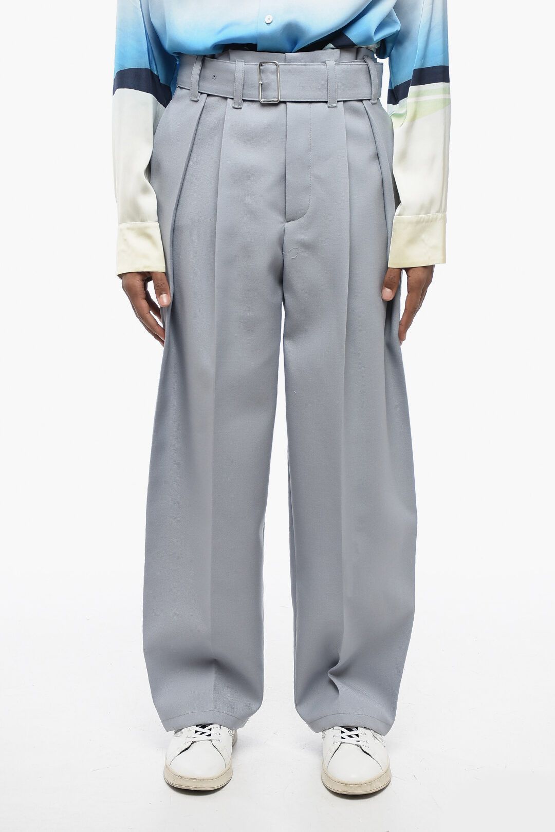 Jil Sander og1mm0625 Double-pleated Wool Pant in Grey Size US 30 / EU 46 - 1 Thumbnail
