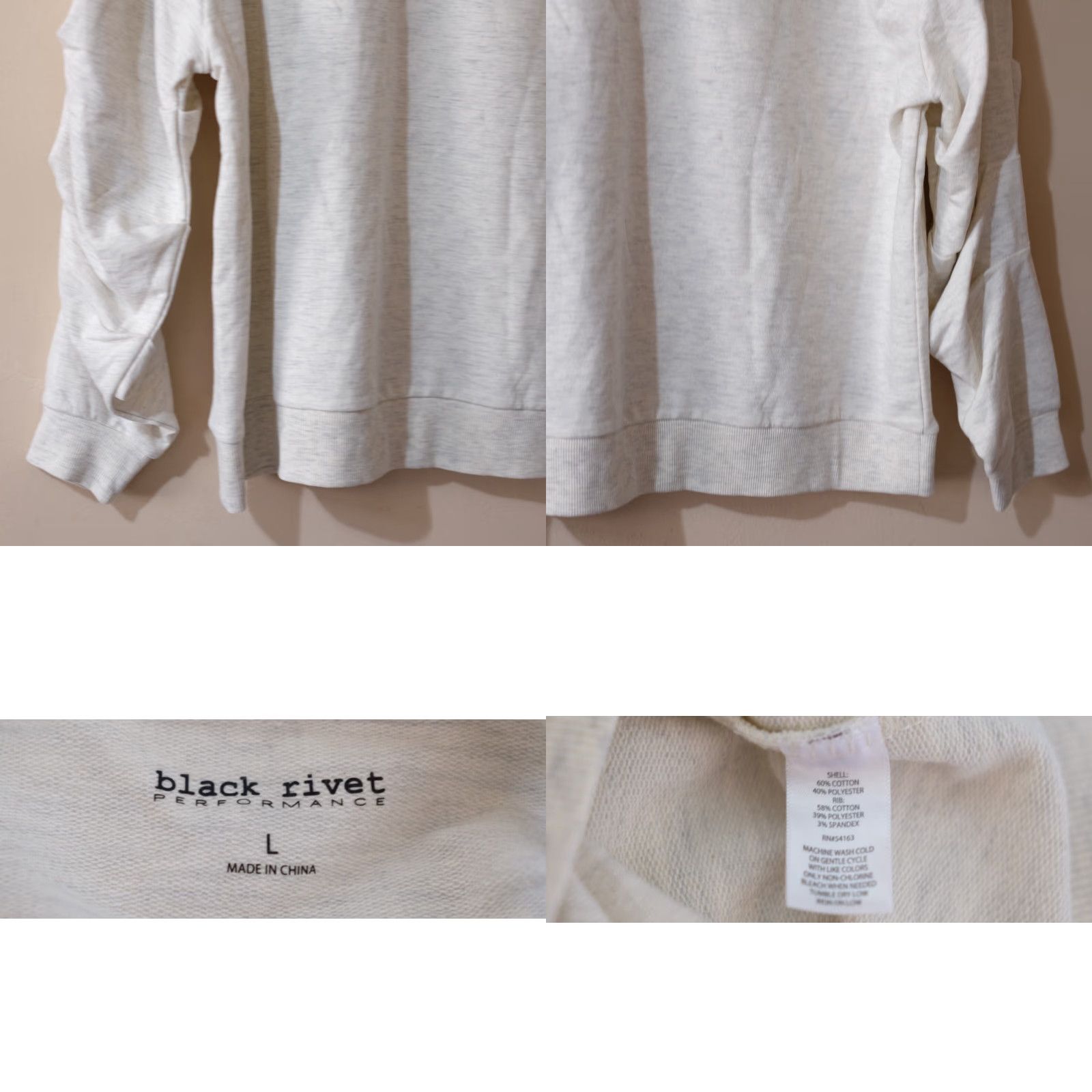 Vintage NWOT Black Rivet Pullover Sweatshirt Beige Crew Neck Women's L Sweatshirt Size L / US 10 / IT 46 - 8 Thumbnail