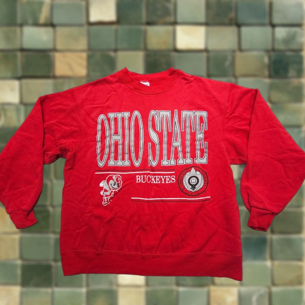 Hanes VINTAGE Hanes Ohio State Buckeyes Sweatshirt Womens XL Red University Logo Pullover Sweatshirt 90s College USA Made Men/Women Shirt Size XL / US 12-14 / IT 48-50 - 1 Thumbnail