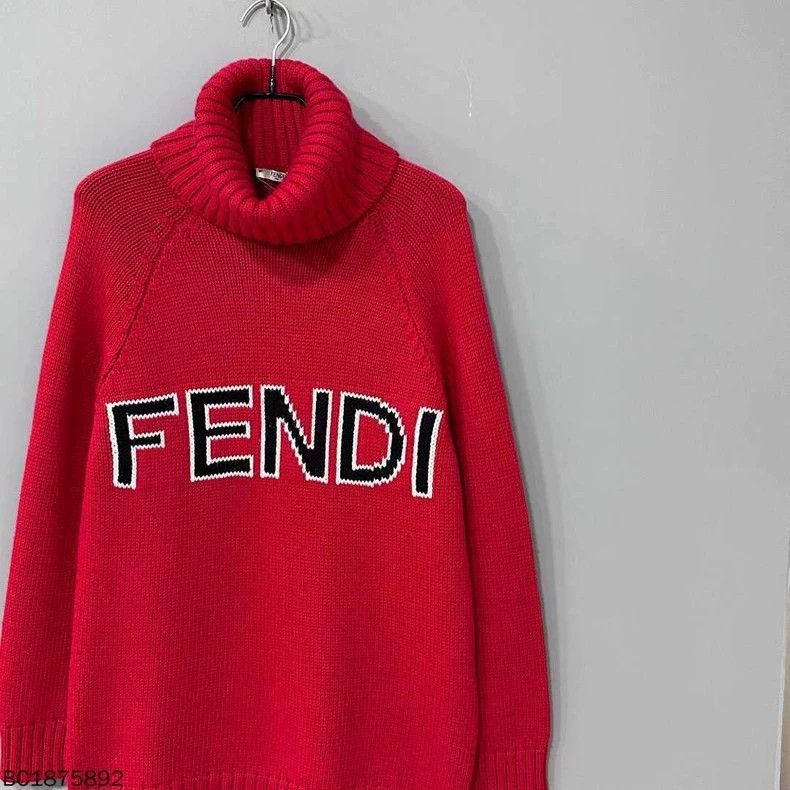 Fendi Fendi Logo High Neck Knit Sweater Size US M / EU 48-50 / 2 - 2 Thumbnail