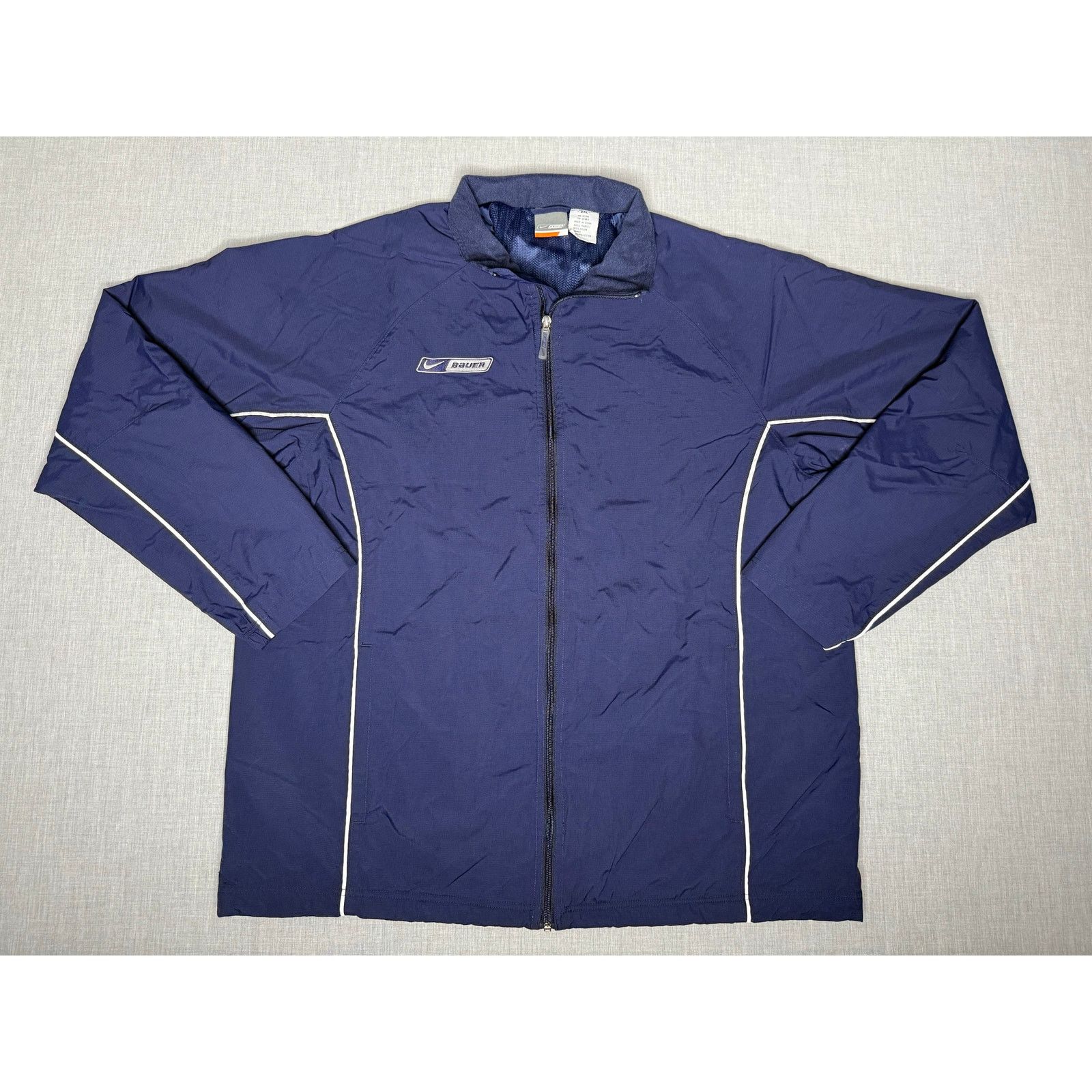 Nike × Vintage Vintage Y2K Nike Bauer Full Zip Lined Windbreaker Jacket 2XL Size US XXL / EU 58 / 5 - 1 Thumbnail