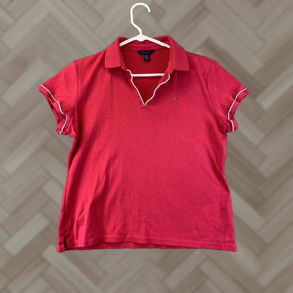 Tommy Hilfiger Tommy Hilfiger Girls Polo Shirt Magenta XL Short Sleeve Size XL / US 12-14 / IT 48-50 - 1 Thumbnail
