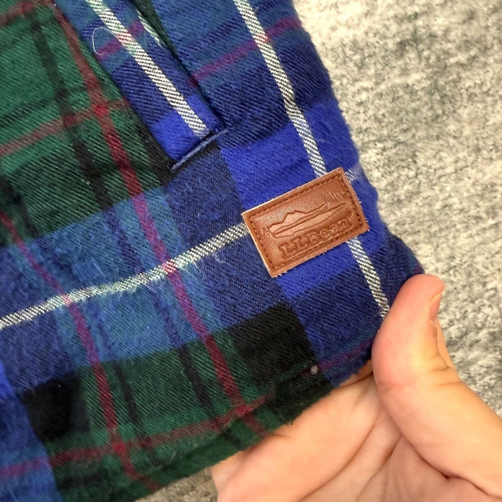 Vintage VINTAGE LL Bean Shirt Jacket Hoodie Womens Large Blue Green Tartan Plaid Sherpa Zip Up Size L / US 10 / IT 46 - 6 Thumbnail
